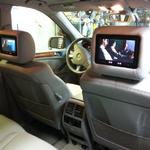 Touchscreen dvd headrests in a Mercedes GL450
